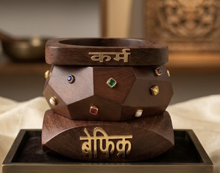 Power Mantra Wooden Typography Stack